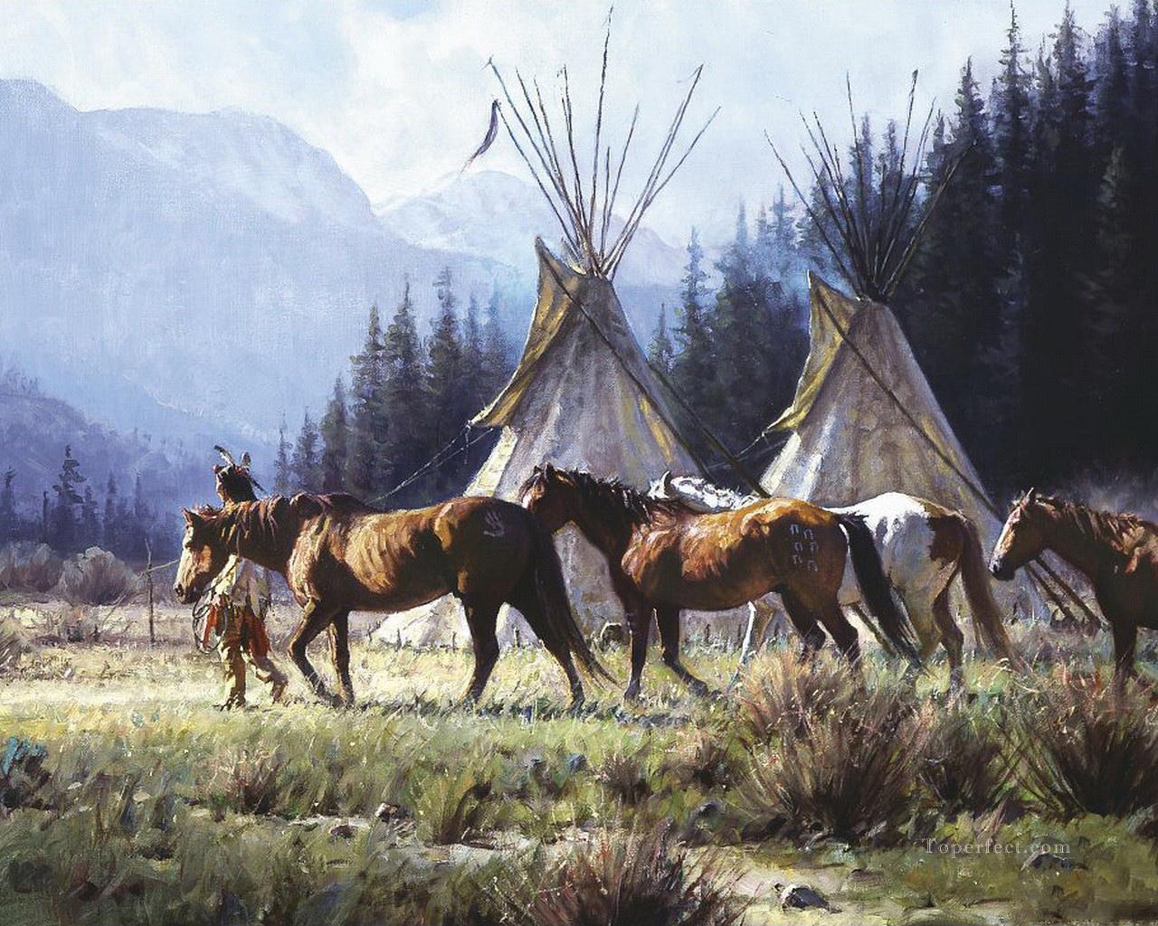 Indiens d’Amérique occidentale 23 Peintures à l'huile